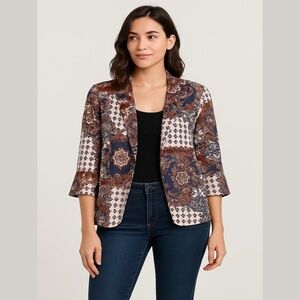 River Island Blazer Baroque Paisley Floral Size 8